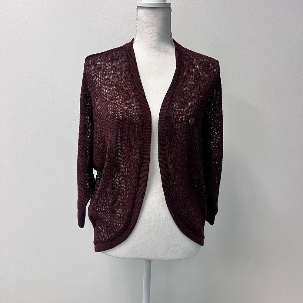 NWT Burgundy Draped Sweater Cardigan Sz XS Aeropostale Light Weight Long Sleeve